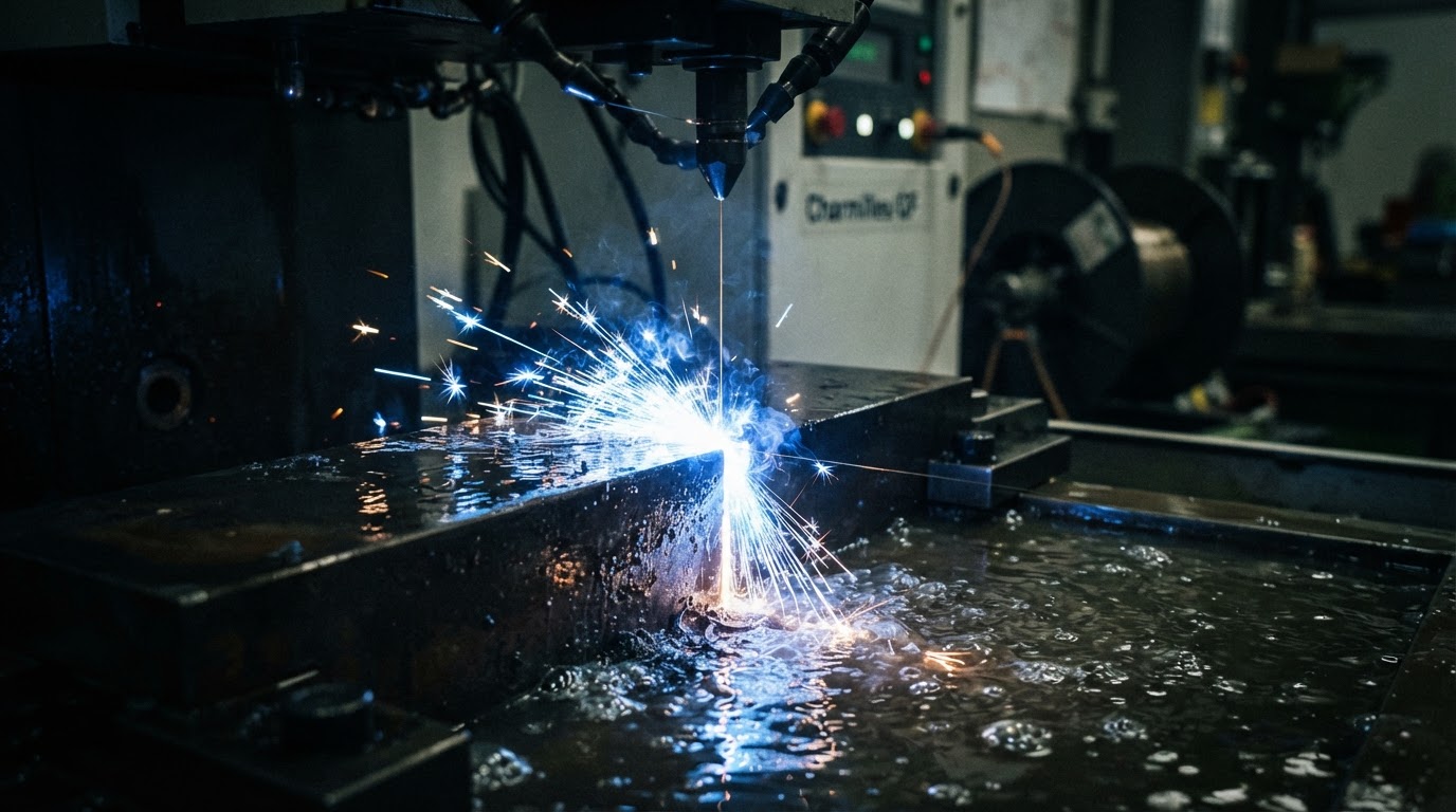 ワイヤー放電加工の火花